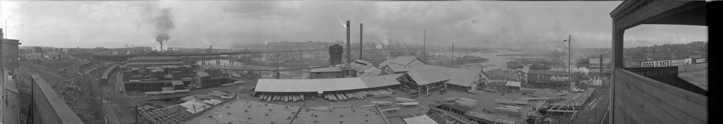 J. Hanbury and Co. Mill and view of False Creek. (Click image to enlarge)
Image: City of Vancouver Archives. [PAN 107] 